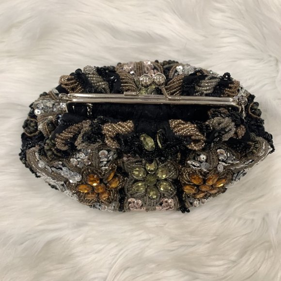 Far Nine Flower Crystal Evening Bag Clutch Purse - Picture 3 of 7